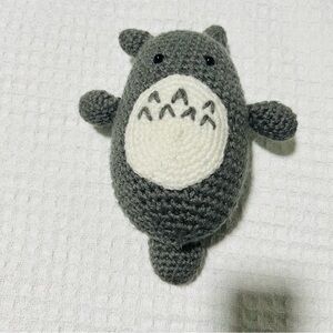 My Neighbor Totoro Amigurumi Handcrafted Crochet About 10”x 13” Gray White